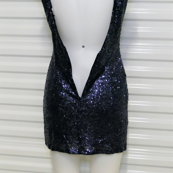 Tobi Blue Sequin Bodycon Mini Dress sz M - Picture 10 of 12